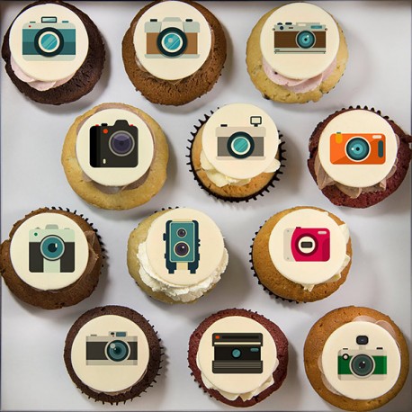 Cupcakes «camera» pour anniversaire thématique