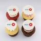 Cupcakes corporatifs pur beurre avec impression comestible sur pastille de pâte de guimauve