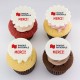 Cupcakes corporatifs pur beurre avec impression comestible sur pastille de pâte de guimauve