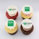 Cupcakes corporatifs pur beurre avec impression comestible sur pastille de pâte de guimauve
