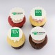 Cupcakes corporatifs pur beurre avec impression comestible sur pastille de pâte de guimauve