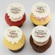 Cupcakes corporatifs pur beurre avec impression comestible sur pastille de pâte de guimauve