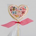 Heart shortbread cookies with Valentine edible printing 