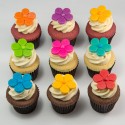 Cupcakes de Pâques avec des fleurs colorées