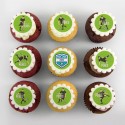 Father's Day cupcakes with soccer illustration.