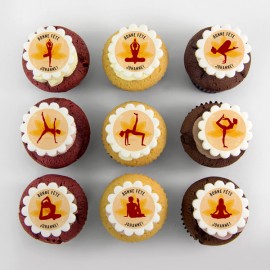 “Yoga” cupcakes for birthday party or themed event
