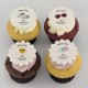 Cupcakes corporatifs pur beurre avec impression comestible sur pastille de pâte de guimauve