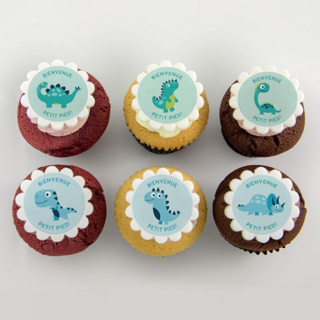 “dinosaurs” cupcakes for birth, baby shower or birthday party