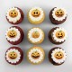 Halloween pumpkins illustration cupcakes 