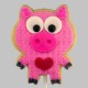 Valentine loving pig shortbread