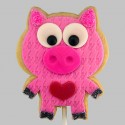 Valentine loving pig shortbread