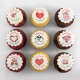Cupcakes de St-Valentin pur beurre avec impression comestible 
