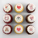 Cupcakes de St-Valentin pur beurre avec impression comestible 