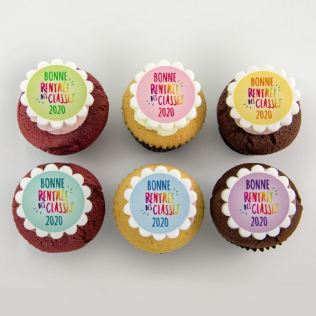 «Back-to-school» colorful cupcakes