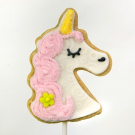 Easter unicorn-rainbow shortbread cookie