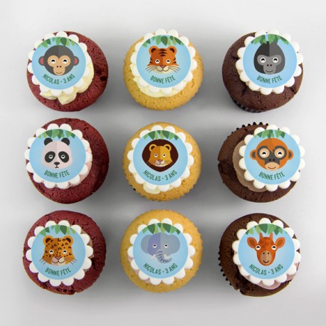 “Jungle animals” cupcakes for children birthdays