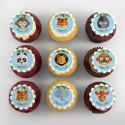 Cupcakes thématiques «animaux de la jungle» pour anniversaire d'enfant