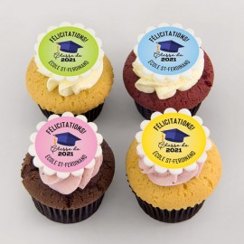 Cupcakes à motifs de graduation