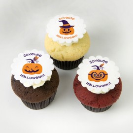 Les cupcakes d'Halloween à motif de citrouille pour enfants