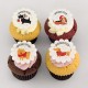 Cupcakes corporatifs pur beurre avec impression comestible sur pastille de pâte de guimauve