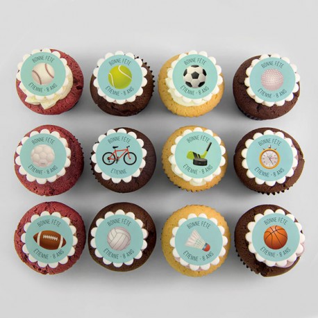 "Sport" cupcakes for a birthday or a sport event