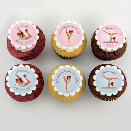 "Gymnastics" cupcakes for a birthday or a sport event