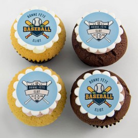 "Baseball" cupcakes for a birthday or a sport event
