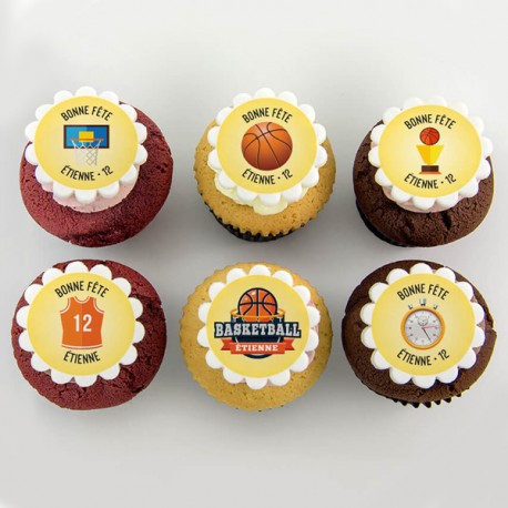 "Basketball" cupcakes for a birthday or a sport event