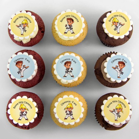 "Martial Art" cupcakes for a birthday or a sport event