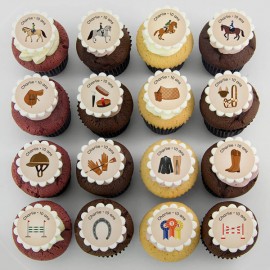 "Horse riding" cupcakes for a birthday or a sport event