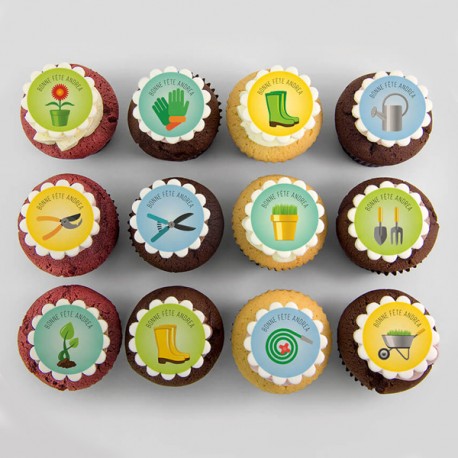 Cupcakes «jardinage» pour anniversaire