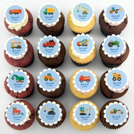 Cupcakes thématiques «camion» pour anniversaire d'enfant