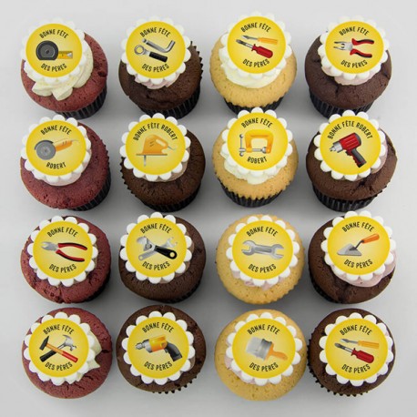 Cupcakes à motifs d'outils pour la Fête des Pères