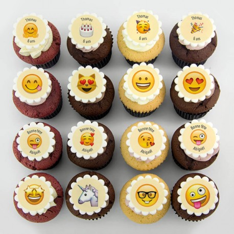 Cupcakes thématiques «emojis» pour anniversaire ou autre