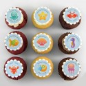 “Baby sea animals” cupcakes for baptism, birth, baby shower or birthday