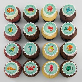 Cupcakes «animaux marins» pour anniversaire