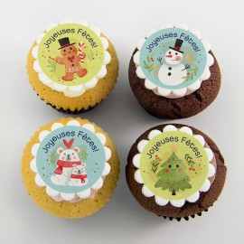 Les cupcakes sapin-ourson-pain-d'épice et bonhomme de Noël