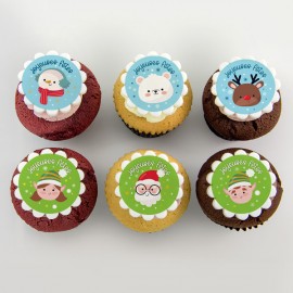 Christmas cupcakes: Santa, reindeer and snowman