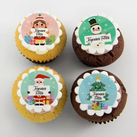 4 Christmas characters cupcakes