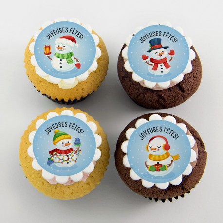 Snowmen Christmas cupcakes