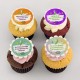 Cupcakes corporatifs pur beurre avec impression comestible sur pastille de pâte de guimauve