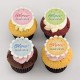 Cupcakes corporatifs pur beurre avec impression comestible sur pastille de pâte de guimauve