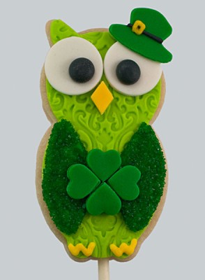 Biscuit hibou de la St-Patrick - grand trèfle