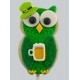 St-Patrick's owl shortbread cookie with beer mug.