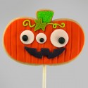 Halloween GMO Pumpkin shortbread cookie